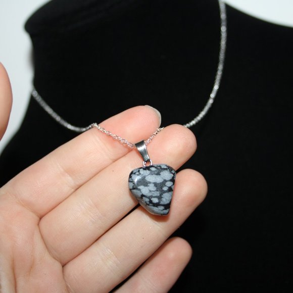 NWoT Dalmatian Jasper stone necklace silver chain